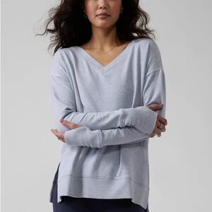 Athleta Coaster Luxe V-Neck Sweatshirt Medium